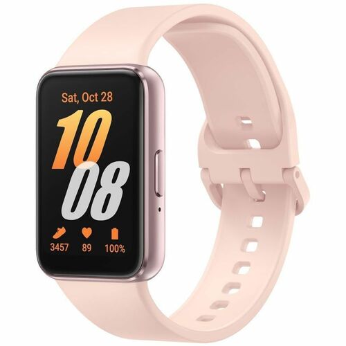 Samsung Galaxy Fit3 SM-R390 Smart Watch - Rectangular Case Shape - 40 mm Case Height - Unisex - Pink, Pink Gold Body Color