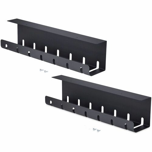 StarTech.com Lot de 2 Bacs de Gestion de Câbles sous Bureau, longueur 106cm (53cm par Bac), Style Rainuré, Installation à 