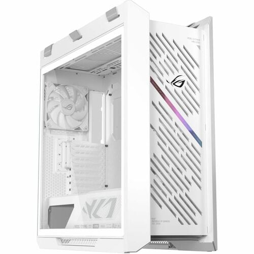 ROG Strix Helios II EATX mid-tower gaming case with dual tempered glass side panels, GPU support for up to 450mm in length