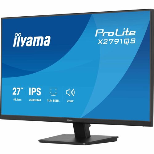 iiyama ProLite X2791QS-B1 27"" Class WQHD LED Monitor - 16:9 - Matte Black - 68.6 cm (27"") Viewable - In-plane Switching 