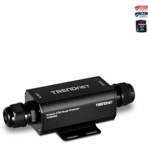 TRENDnet TI-OS300 PoE Surge Protector - TAA Compliant - 1 x RJ-45 - 95 VA - 1 kA - RJ-45