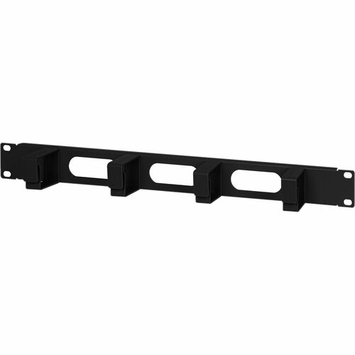 19" Cable Management Panel, 1U, 4 short plastic rings, Black - Cable Management Panel - 1U Rack Height x 19" Panel Width -