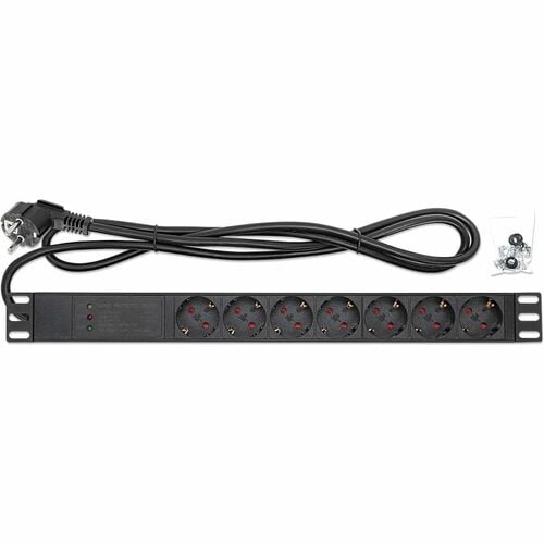 Intellinet PDU - CEE 7/7 (SCHUKO) - 7 x Type F (Schuko) - 16 A - 230 V AC Input - Overload Protection, Double Pole, Surge 