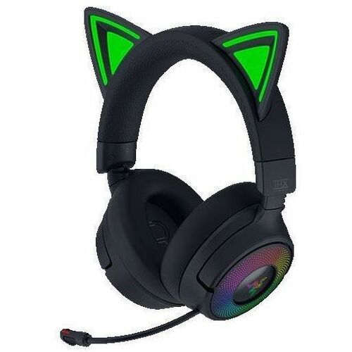 Casque de jeu Razer Kraken Kitty V3 Pro - Câblé / Sans fil - Design Sur tête - Stéréo - Couleur Noir - Binaural - Circumau
