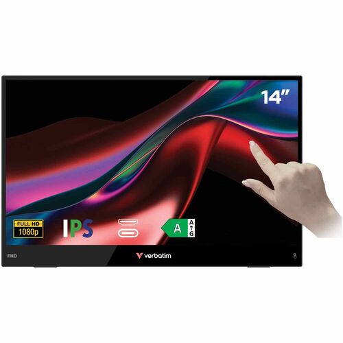Verbatim LIGHT 14" Class LCD Touchscreen Monitor - 16:9 - 10 ms - 14" Viewable - Capacitive - 10 Point(s) Multi-touch Scre