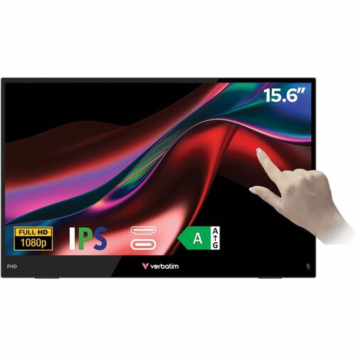 Verbatim LIGHT 16" Class LCD Touchscreen Monitor - 16:9 - 10 ms - 15.6" Viewable - Capacitive - 10 Point(s) Multi-touch Sc
