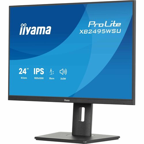iiyama ProLite XB2495WSU-B1 24 Zoll Klasse WUXGA LED-Monitor - 16:10 Format - Mattschwarz - 61,2 cm (24,1 Zoll) Viewable -