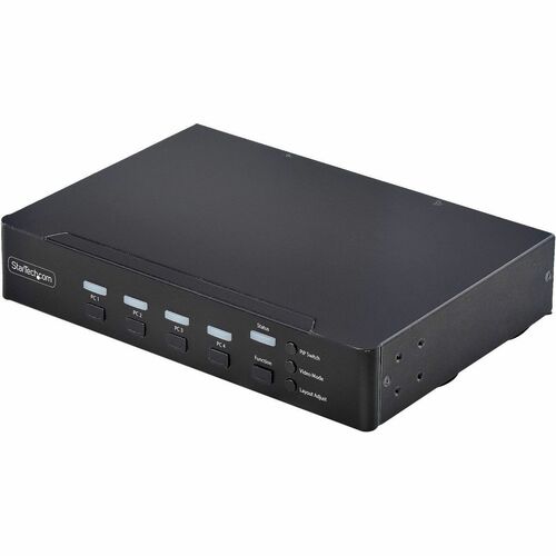 StarTech.com KVM Switchbox - TAA Compliant - 4 Computer(s) - 4K - 3840 x 2160 - 9 x USB - USB 2.0 - 1 x HDMI - 5 x Display