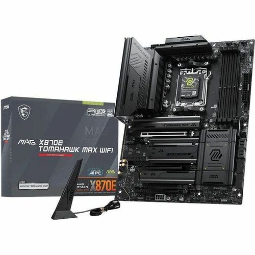 MSI MAG X870E TOMAHAWK MAX WIFI Gaming Desktop Motherboard - AMD X870E Chipset - Socket AM5 - ATX - Ryzen 7 Processor Supp