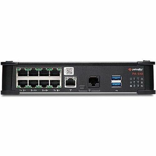 Palo Alto PA-510 Network Security/Firewall Appliance - AI-powered Security - 8 Port - Gigabit Ethernet - 1.80 Gbit/s Firew