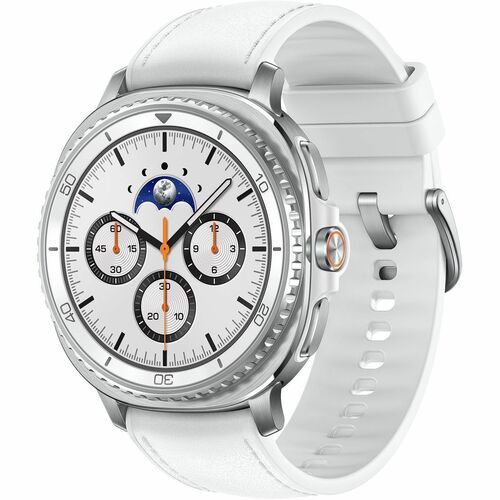 Samsung Galaxy Watch8 Classic SM-L505F Smart Watch - Rounded Square Case Shape - White Body Color - Stainless Steel Body M