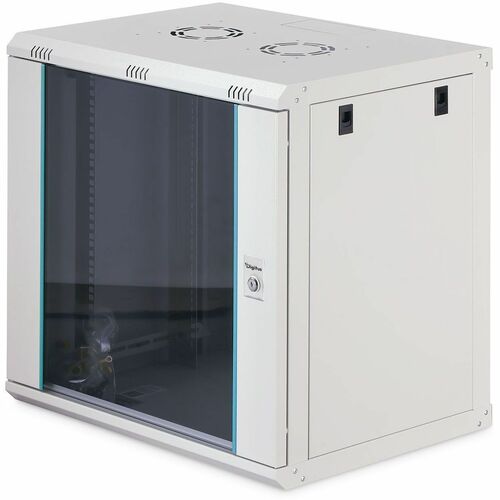 Digitus Dynamic-N 12U Wandmontierbar Geschlossener Schrank Rackschrank für Networking, Server - Hellgrau - Stahl, Glas, Bl