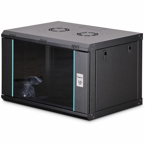 Digitus Dynamic-N 7U Wandmontierbar Geschlossener Schrank Rackschrank für Networking, Server - Schwarz - Stahl, Glas, Blec