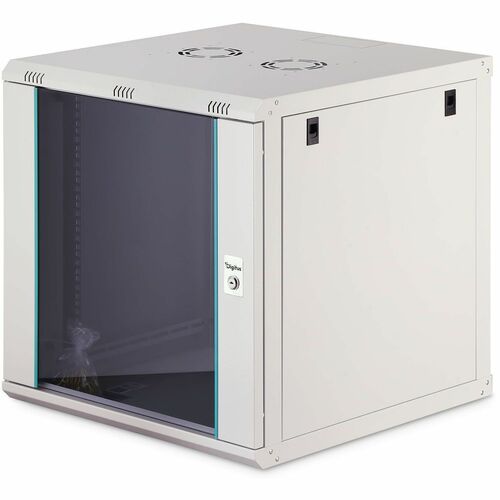 Digitus Dynamic-N 12U Wandmontierbar Geschlossener Schrank Rackschrank für Networking, Server - Hellgrau - Stahl, Glas, Bl