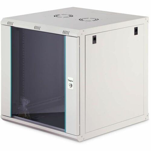Digitus Dynamic-N 12U Wall Mountable Enclosed Cabinet Rack Cabinet for Networking, Server - Light Grey - Steel, Glass, She