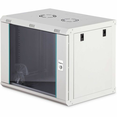 Digitus Dynamic-N 9U Wall Mountable Enclosed Cabinet Rack Cabinet for Networking, Server - Light Grey - Steel, Glass, Shee