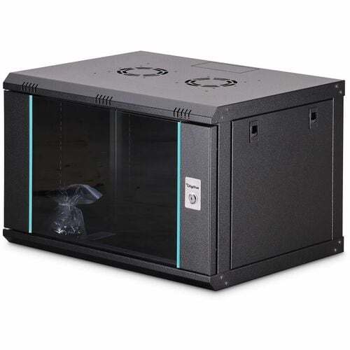 Digitus Dynamic-N 7U Wandmontierbar Geschlossener Schrank Rackschrank für Networking, Server - Schwarz - Stahl, Glas, Blec