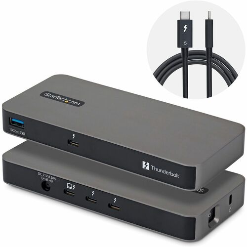 StarTech.com Hub Thunderbolt™ 5 a 4 Porte con KVM Thunderbolt™ Share, 80/120Gbps, Multi-Monitor 8K, PD 140W, USB-A 10Gbps,