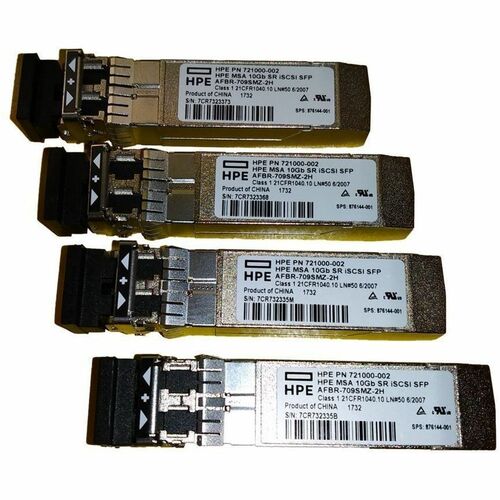 SFP+ HPE - 4 Paquet - Pour Réseau de Données, Réseau Fibre Optique - Fibre Optique10 Gigabit Ethernet - 10GBase-SR - 10 Gb