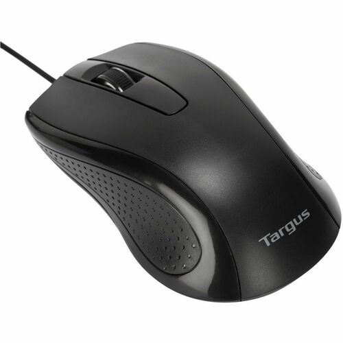 Targus Full-Size Optical Antimicrobial Wired Mouse - Full-size Mouse - BlueTrace - Cable - Black - USB Type A - 1000 dpi -