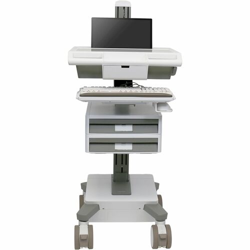 Ergotron Mosaic Medical Trolley - 2-Tiers - TAA Compliant - 2 Drawer (1x1) - 19.50 kg Load Capacity - 4 Casters - 127 mm C