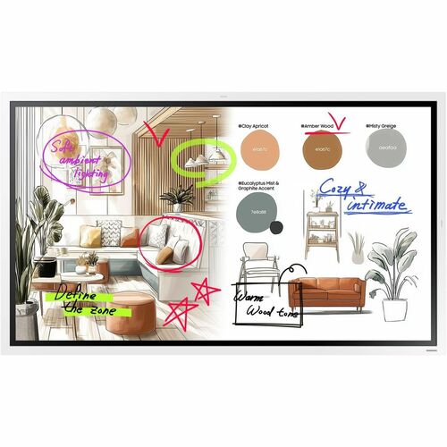 Samsung - WM75F Display interattivo Flip 75" Touch UHD 3840x2160, 300Nit, Contrasto 4,000:1, 8ms. Tizen 9.0 USB-C; USB 2;U