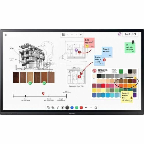 Sharp NEC Display PN-LA652 1651 mm 4K UHD LCD Collaboration Display - InGlass - Touchscreen - 16:9 Seitenverhältnis - 3840