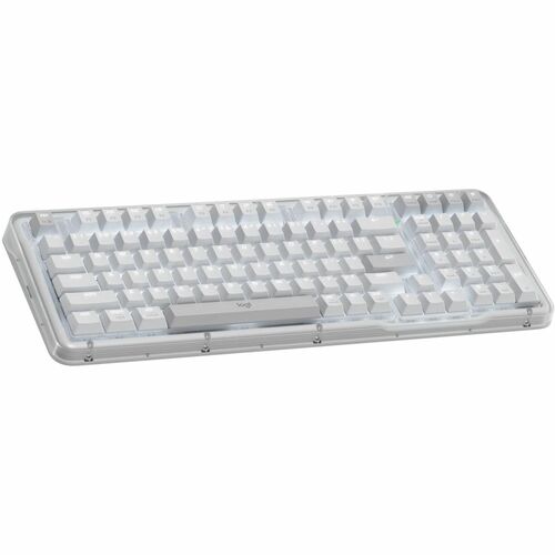 Logitech K98M Plus 键盘 - 袖珍的 - 有线/无线 连接 - A 型 USB 接口 - 英文（美国） - QWERTY 布局 - 珍珠白 - 机械 按键开关 - Bluetooth/RF - 10 m - 2.40 GHz 