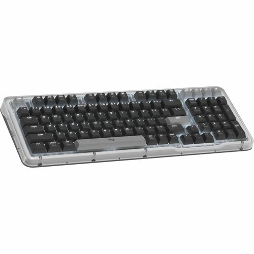 Logitech K98M Plus 键盘 - 袖珍的 - 有线/无线 连接 - A 型 USB 接口 - 英文（美国） - QWERTY 布局 - 灰 - 机械 按键开关 - Bluetooth/RF - 10 m - 2.40 GHz - 