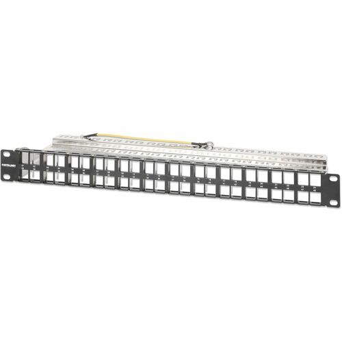 19" 48-Port Shielded Blank Patch Panel, 1U, Unloaded 19-inch Rackmount Keystone Panel for High-density Installations, Remo