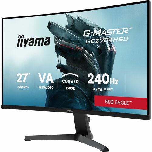 iiyama G-MASTER Red Eagle GC2784HSU-B1 27" Class Full HD Curved Screen Gaming LCD Monitor - 16:9 - Black - 68.6 cm (27") V