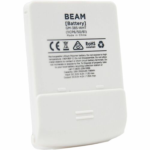 Beam Mobile Battery - Lithium Ion (Li-Ion) - 1 - Battery Rechargeable - Proprietary Battery Size - 2100 mAh Shelf Life