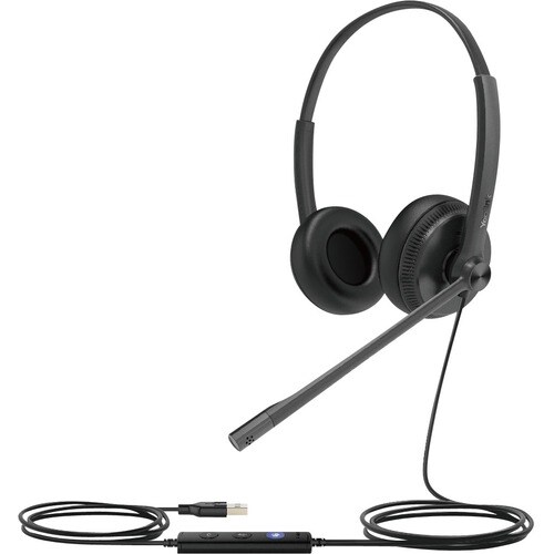 Yealink UH34 Dual Teams Wired Over-the-head Stereo Headset - Black - Binaural - Supra-aural - 32 Ohm - 20 Hz to 20 kHz - 1