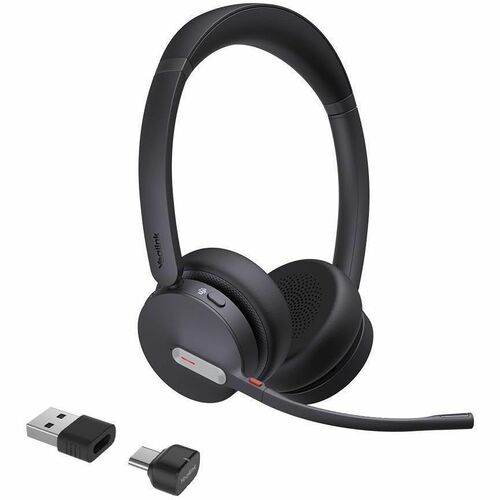 Yealink BH70 Wireless Over-the-head Stereo Headset - Black - Microsoft Teams Certification - Binaural - Supra-aural - 5000
