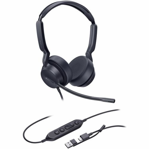 Yealink UH42 Wired Over-the-head, On-ear Stereo Headset - Microsoft Teams Certification - Binaural - Supra-aural - 20 Hz t