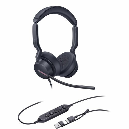 Yealink UH46 Wired Over-the-head, On-ear Stereo Headset - Microsoft Teams Certification - Binaural - Supra-aural - 20 Hz t