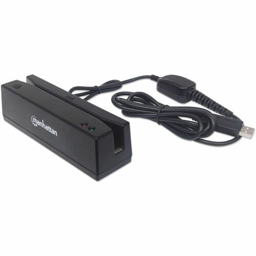 USB-A Magnetic Strip Card Reader, Triple Track Reader, Keyboard Wedge Decoder, Cable 1.5m, Black, Three Year Warranty - Tr