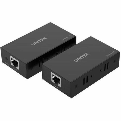 Unitek HDMI Extender - Black - 2 x Network (RJ-45) - 2 x HDMI - 150 m Extended Range - ABS