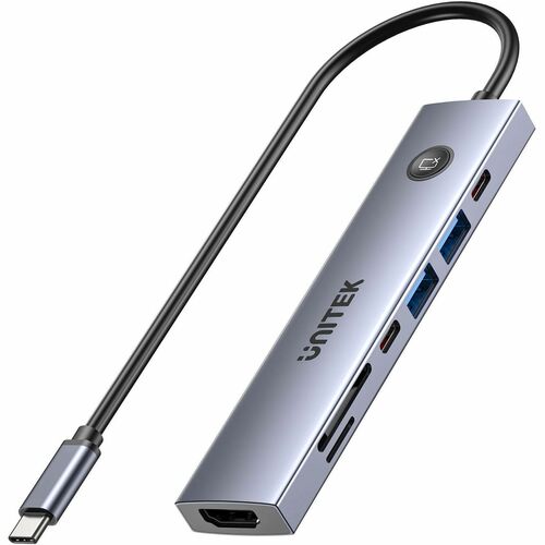 uHUB S7 Pro 7-in-1 5Gbps USB-C Hub with Screen On/Off button Supports 4K60Hz PD 100W SD/microSD card reader