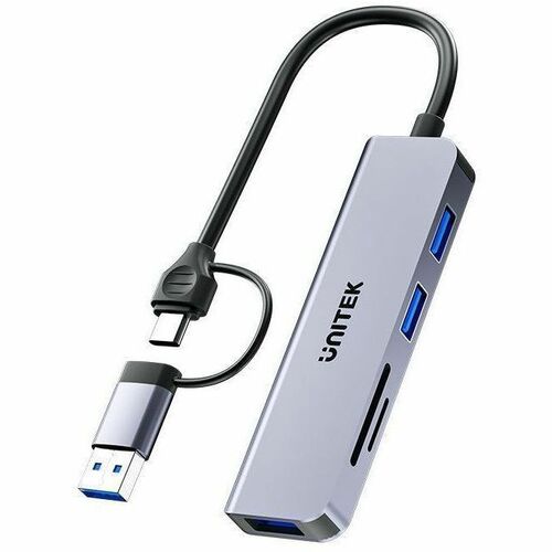 5-in-1 USB Hub with 3 Ports USB-A 5Gbps SD and Micro SD Card Reader UNITEK hook color box