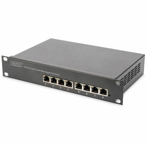 Digitus DN-95317 8 Ports Ethernet Switch - Gigabit Ethernet - 2 Layer Supported - 96 W Power Consumption - 90 W PoE Budget