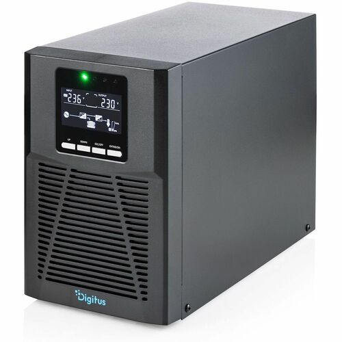 Digitus Double Conversion Online UPS - 1 kVA/1 kW - Compact Tower, Desktop - 4 Hour Recharge - 230 V AC, 120 V AC Input - 
