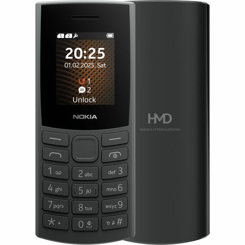 Nokia 105 4G 2nd Edition 128 MB Feature Phone - 4.6 cm (1.8") LCD QQVGA 120 x 160 - 48 MB RAM - 4G - Charcoal - Bar - 2 SI