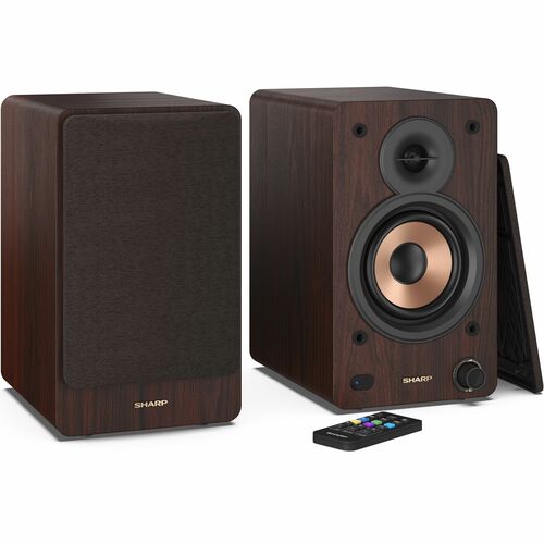 Sharp 2-WegeRegal-Lautsprecher Lautsprecher - 60 W RMS - Braun - Bluetooth - Kabellose Lautsprecher