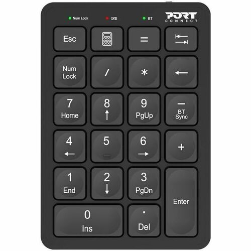Port Keypad - Wireless Connectivity - USB Type C Interface - Bluetooth - TAB, NumLock, Backspace Hot Key(s) - Windows, mac