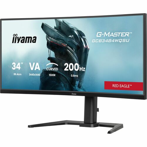 Moniteur de jeu LCD iiyama G-MASTER Titan Falcon GCB3484WQSU-B2 34" Classe UW-QHD Écran incurvé - 21:9 - Noir - 86,4 cm (3
