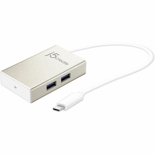 j5create JCH343 USB Hub - USB Type C - 640 MB/s - Notebook, Mouse, Keyboard, Flash Drive - Champagne Metallic - 4 Total US