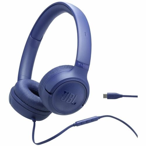 JBL Tune 530C Wired On-ear, Over-the-head Stereo Headset - Blue - Binaural - Ear-cup - 30 Ohm - 20 Hz to 40 kHz - USB Type C