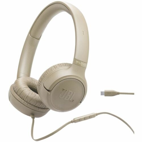 JBL Tune 530C Wired On-ear, Over-the-head Stereo Headset - Beige - Binaural - Ear-cup - 30 Ohm - 20 Hz to 40 kHz - USB Type C