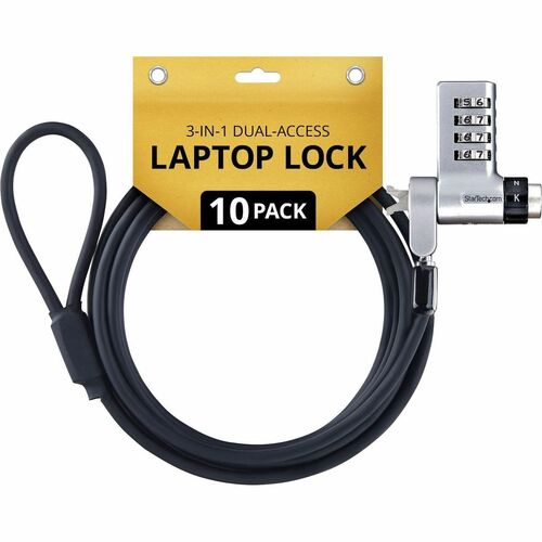 StarTech.com Kabelschloss Für Notebook, Docking Station, Laborausrüstung, Monitor - TAA-konform - 2,01 m Kabel - Zurückset